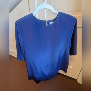 Classic Women's Satin Top in Royal Blue